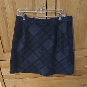 Margaret M Black Checkered A-Line Skirt